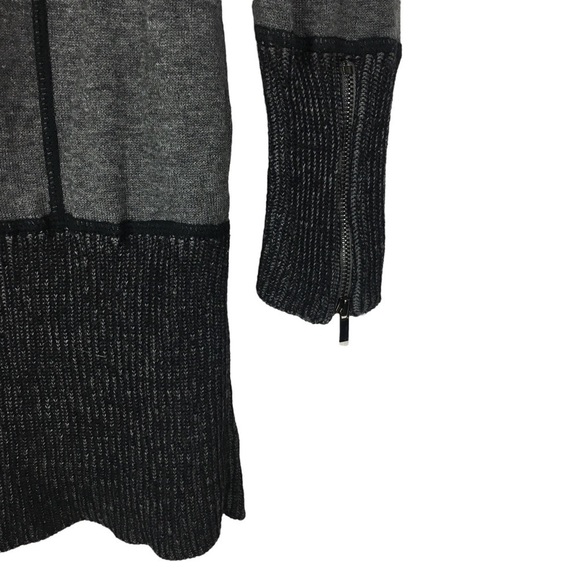 CACHE Sweater Tunic Cowl Off Shoulder Long Sleeve Ribbed Zipper Cuffs Size Large - Picture 8 of 12